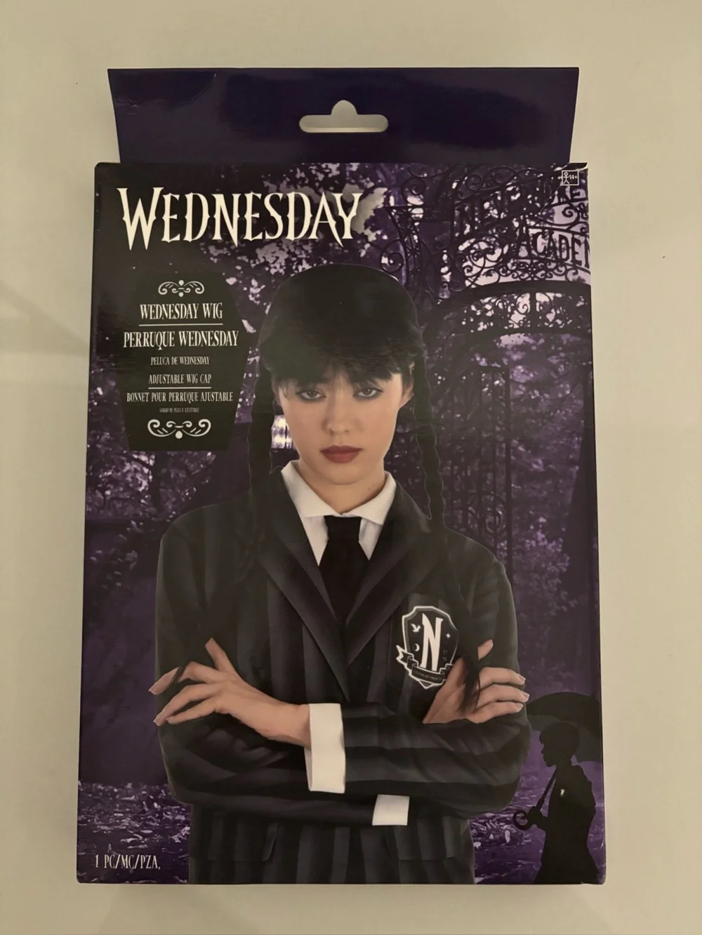 Rubies Wednesday Addams Child School Uniform Costume Size 10-12 Wig Included NWT